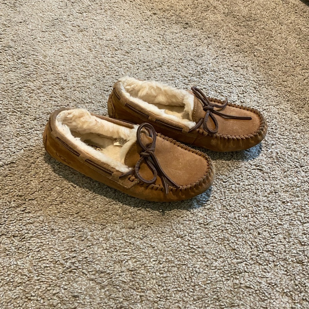 UGG Tan Suede Moccasin Slippers